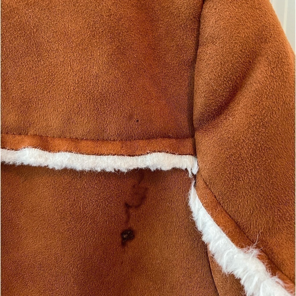 Halogen Tan Faux Shearling Moto Jacket - Picture 6 of 16